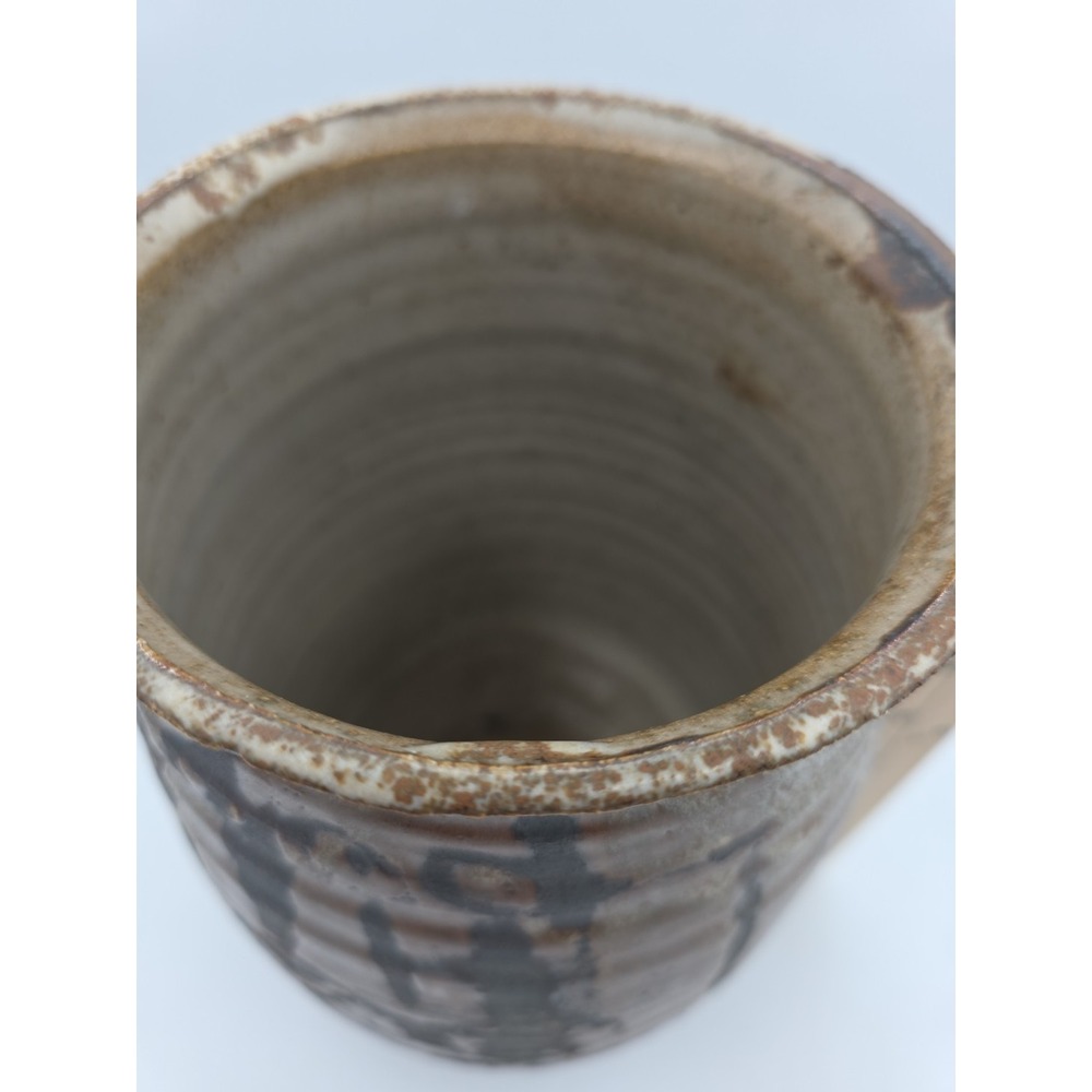 Brutalist Primative Studio Art MCM Vase Abstract Patten Signed Schultz‎ - Picture 4 of 11